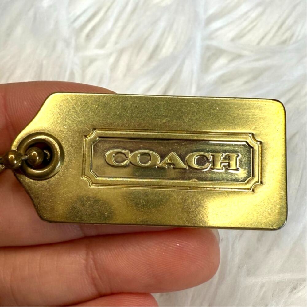 1.5” Y2k Coach Gold Metal Fob Bag Charm Hang Tag Hang… - Gem